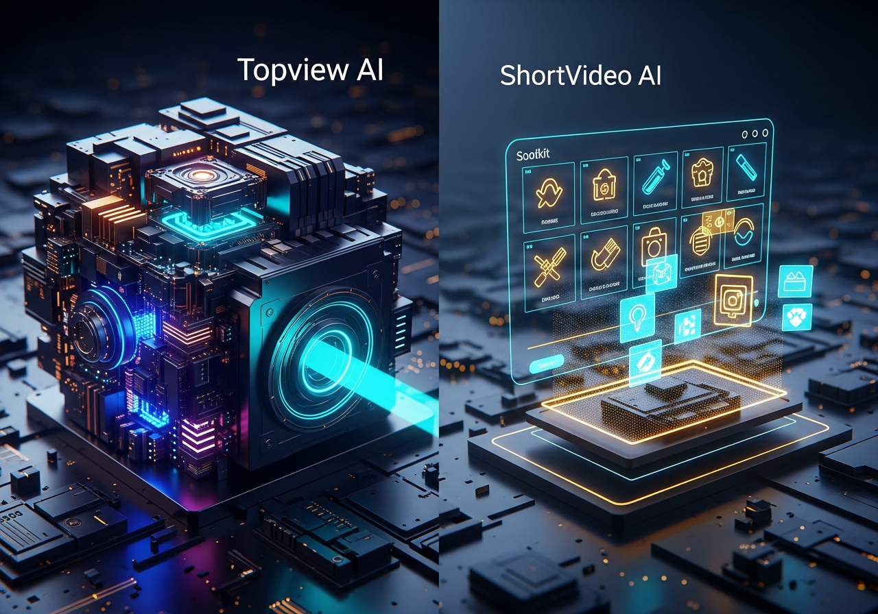 A side-by-side comparison of the pricing plans for Topview AI and its alternative, ShortVideo AI, highlighting affordability.